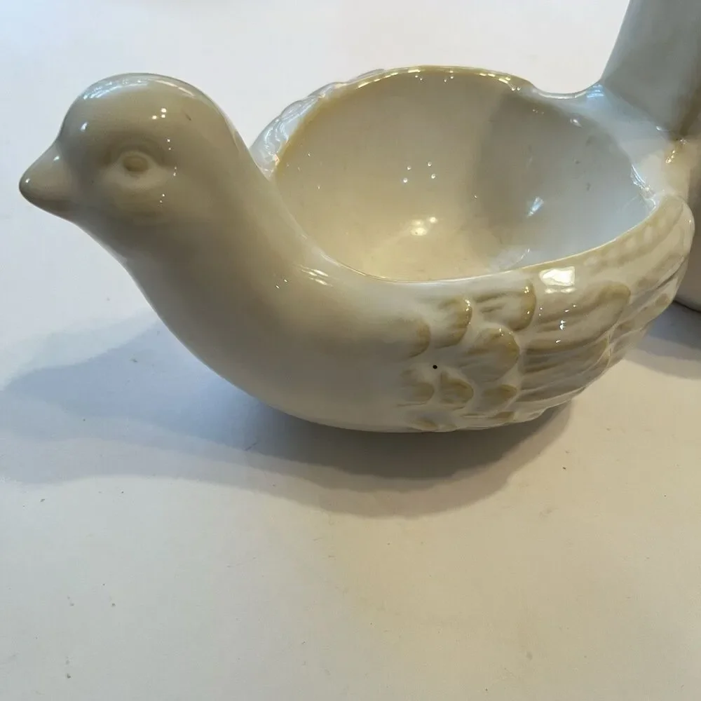 Vintage Pottery Barn 12 Days of Christmas Two Turtle Doves Ceramic Divided Bowls